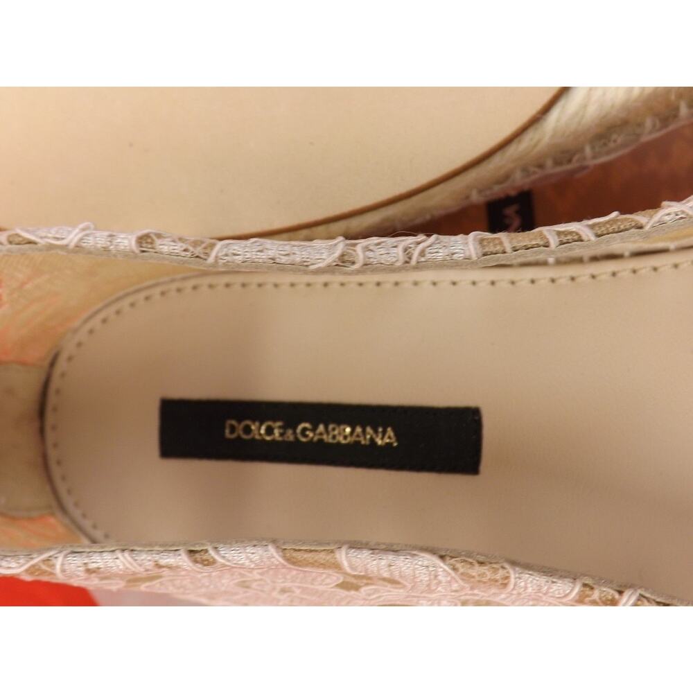 NIB DOLCE & GABBANA OFF WHITE ICE FLORAL PRINT LACE ESPADRILLE FLATS 40 $ 545 - Picture 10 of 12